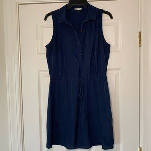 navy shirt dress